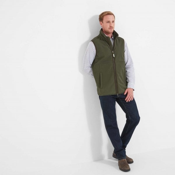 Mens Belton Gilet in Forest Green
