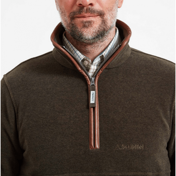 Mens Berkeley 1/4 Zip Fleece Jacket in Dark Olive