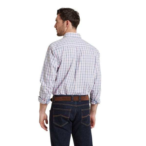 Mens Hebden Tailored Shirt in Dark Denim/Pink