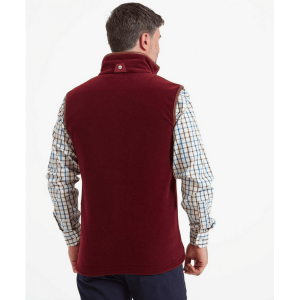 Mens Oakham Fleece Gilet in Claret