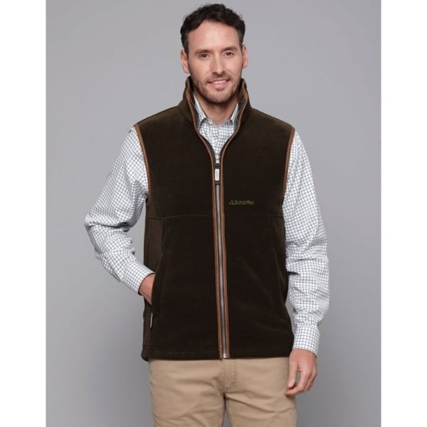 Mens Oakham Fleece Gilet in Dark Olive