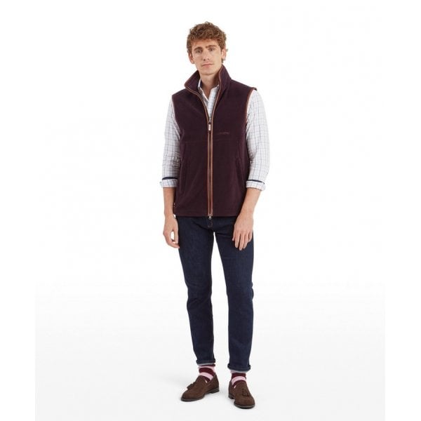 Mens Oakham Fleece Gilet in Port