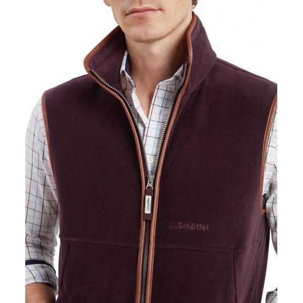 Mens Oakham Fleece Gilet in Port