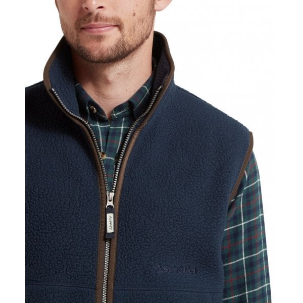 Mens Oakham Retro Fleece Gilet in True Navy