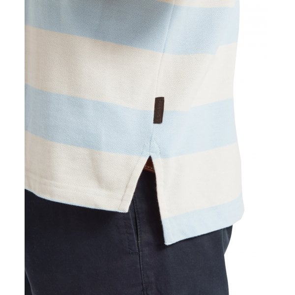 Mens St Ives Heritage Polo in Pale Blue stripe