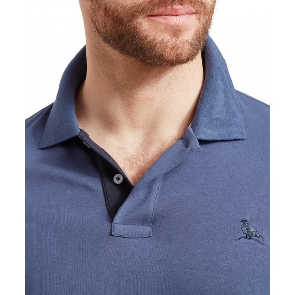 Mens St Ives Jersey Polo in French Navy