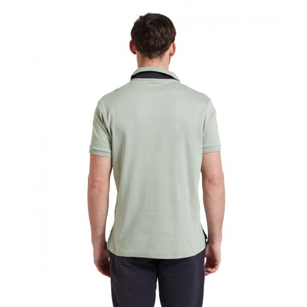 Mens St Ives Jersey polo in Aqua Grey