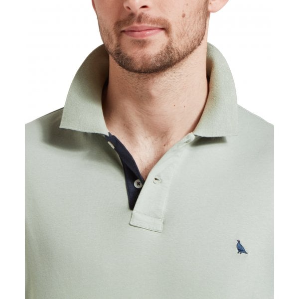 Mens St Ives Jersey polo in Aqua Grey