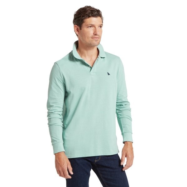 Mens St Ives LS Polo Shirt in Surf Blue