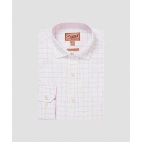 Mens Westminster Classic Shirt in Pale Pink Check