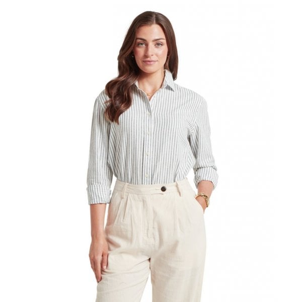 Salthouse Linen Shirt in Blue Stripe