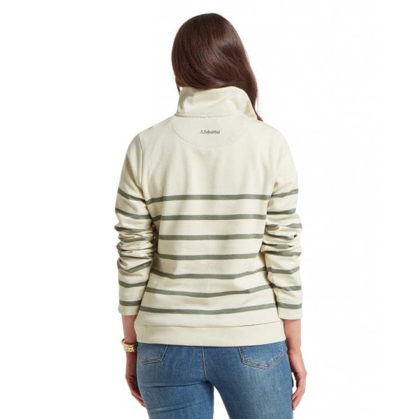 Sandown Sweatshirt in Pale Stone/Agave Green Stripe