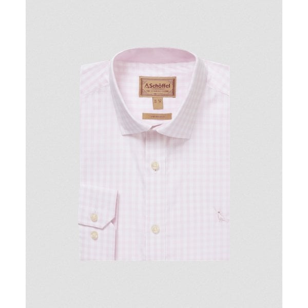 Thorpeness Tailored Shirt in Pale Rose Check