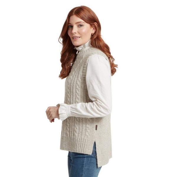 Womens Evie Sleeveless Jumper in Cobblestone