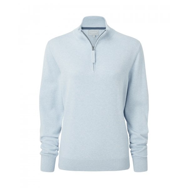 Womens Polperro Pima 1/4 Zip In Blue Water