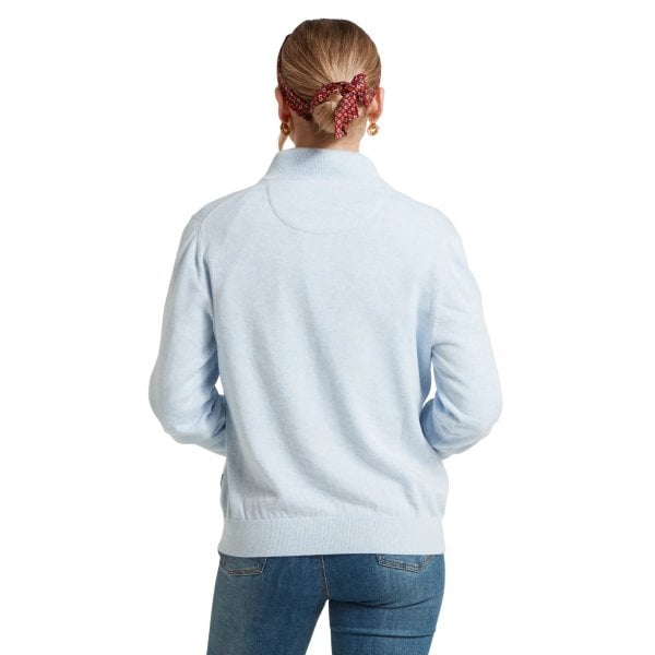 Womens Polperro Pima 1/4 Zip In Blue Water