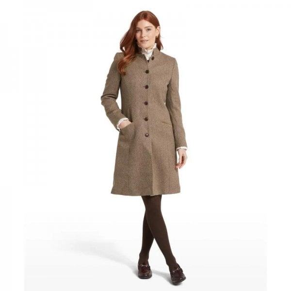 Womens Portree Tweed Jacket In Cobblestone Herringbone Tweed