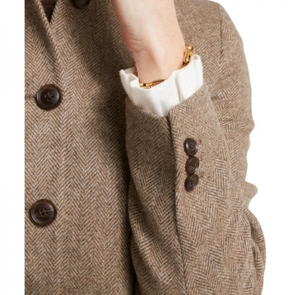 Womens Portree Tweed Jacket In Cobblestone Herringbone Tweed