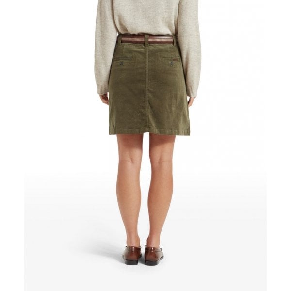 Womens Sage Cord Skirt in Dark Sage