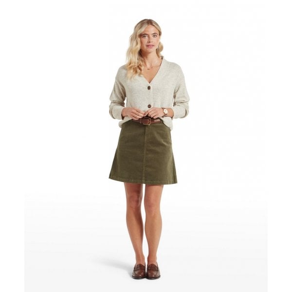 Womens Sage Cord Skirt in Dark Sage