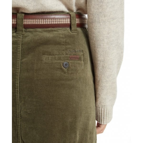 Womens Sage Cord Skirt in Dark Sage