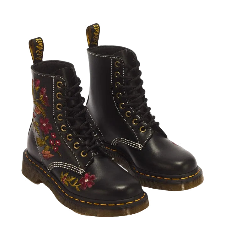 1460 Pascal Floral 8 Eye Wanama Leather Lace Up Boots