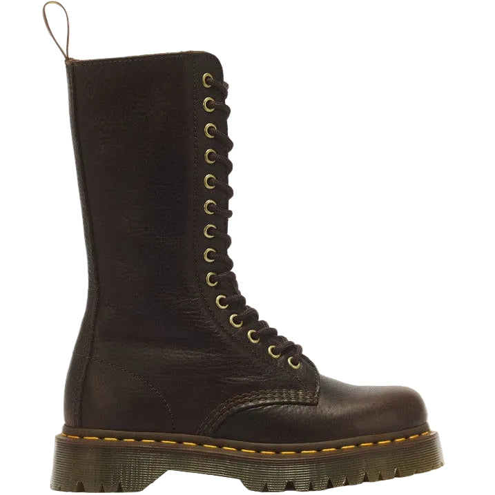 1B99 Bex 14 Eye Ambassador Leather Lace up Boot in Dark Brown