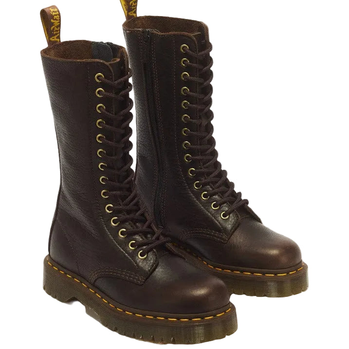 1B99 Bex 14 Eye Ambassador Leather Lace up Boot in Dark Brown