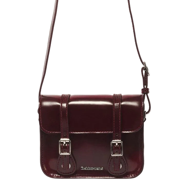 7 Inch Vegan Crossbody Bag in Cherry Red
