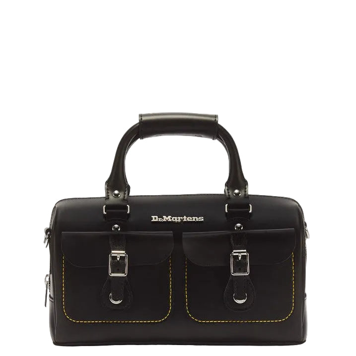 Kiev Leather Top Handle Bag in Black