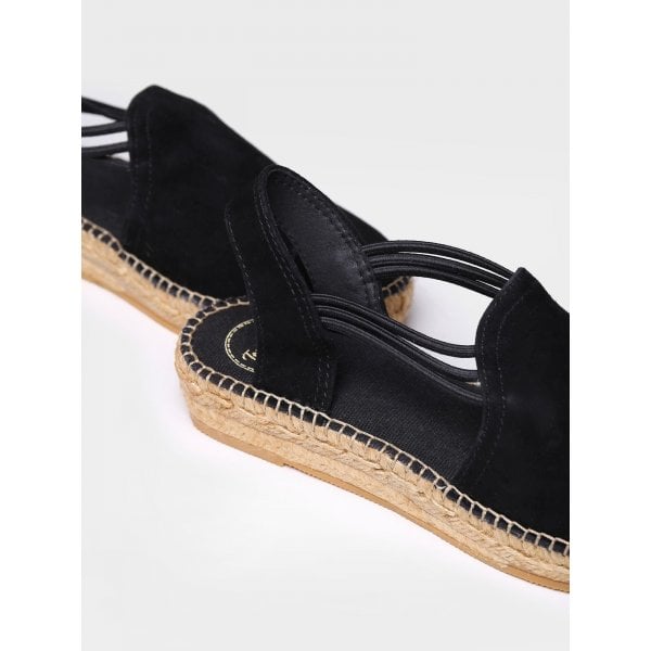 Nuria Low Wedge Espadrille in Black