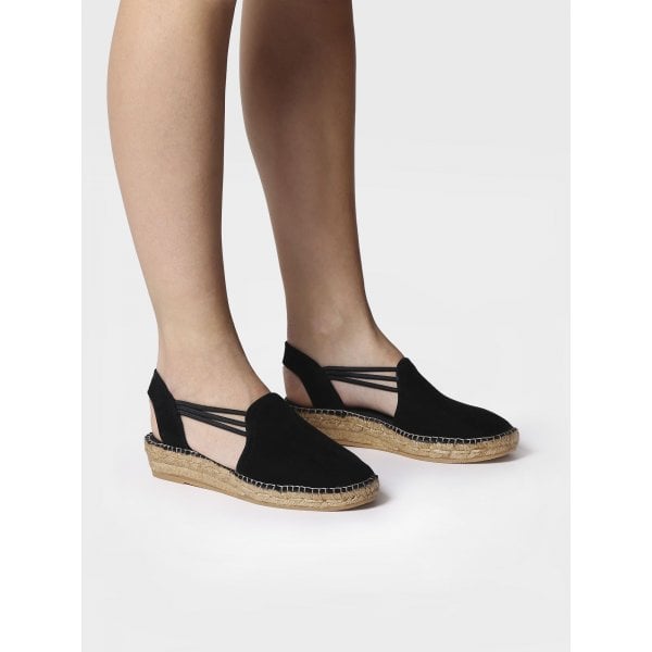 Nuria Low Wedge Espadrille in Black