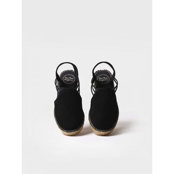 Nuria Low Wedge Espadrille in Black