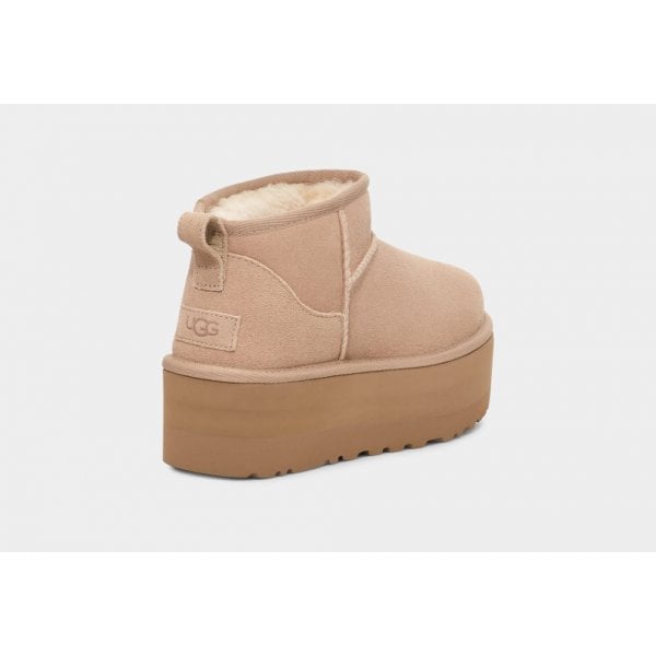 Womens Ultra Mini Platform in Sand Suede