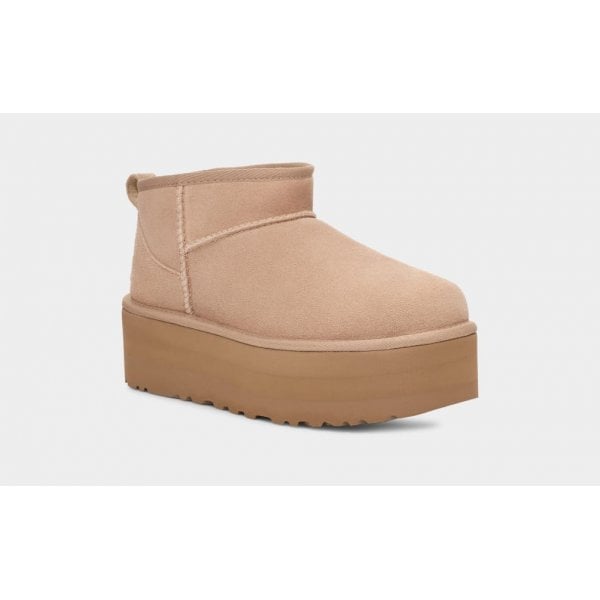 Womens Ultra Mini Platform in Sand Suede