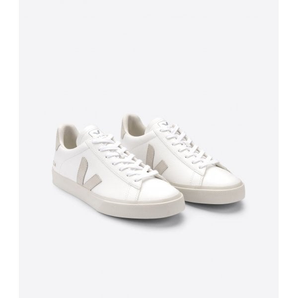 Campo ChromeFree Leather Trainer in White/Natural Suede