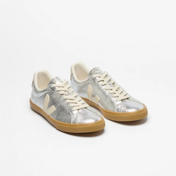 Unisex Esplar Logo Suede in Silver/ Pierre/ Nautico