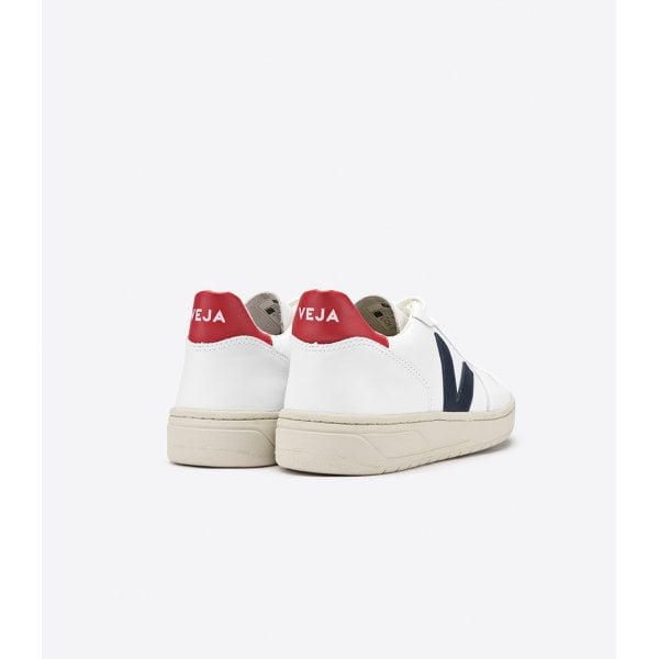 V10 Womens Leather Trainers in Extra White Nautico Pekin