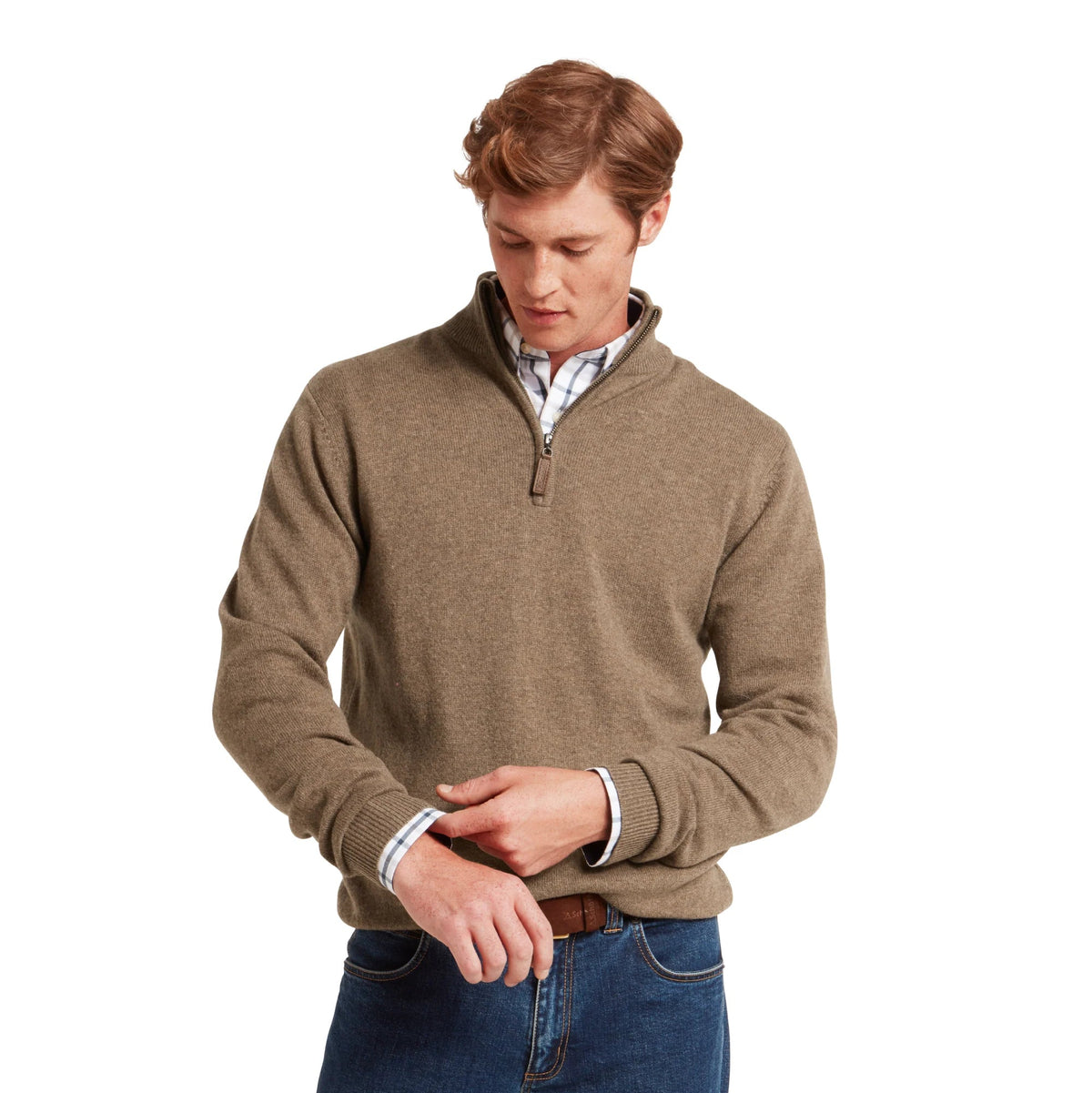 Lewis Lambswool 1/4 Zip Jumper
