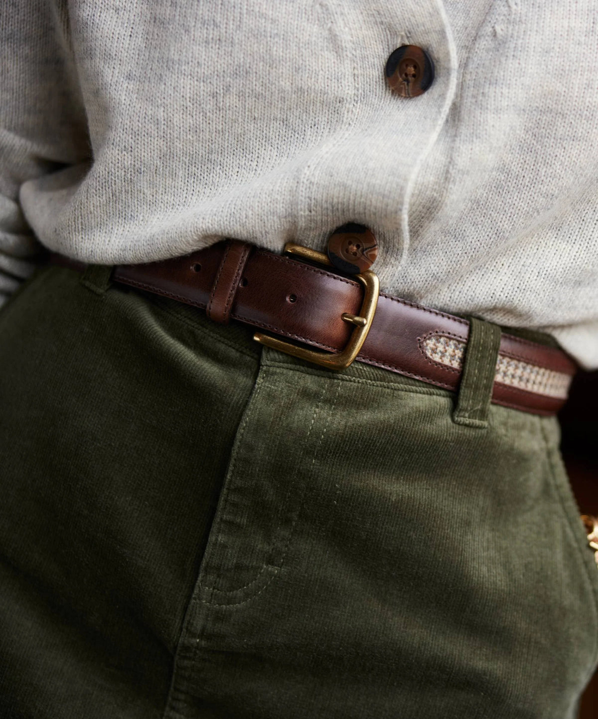 Harrington Belt in Houndstooth Tweed