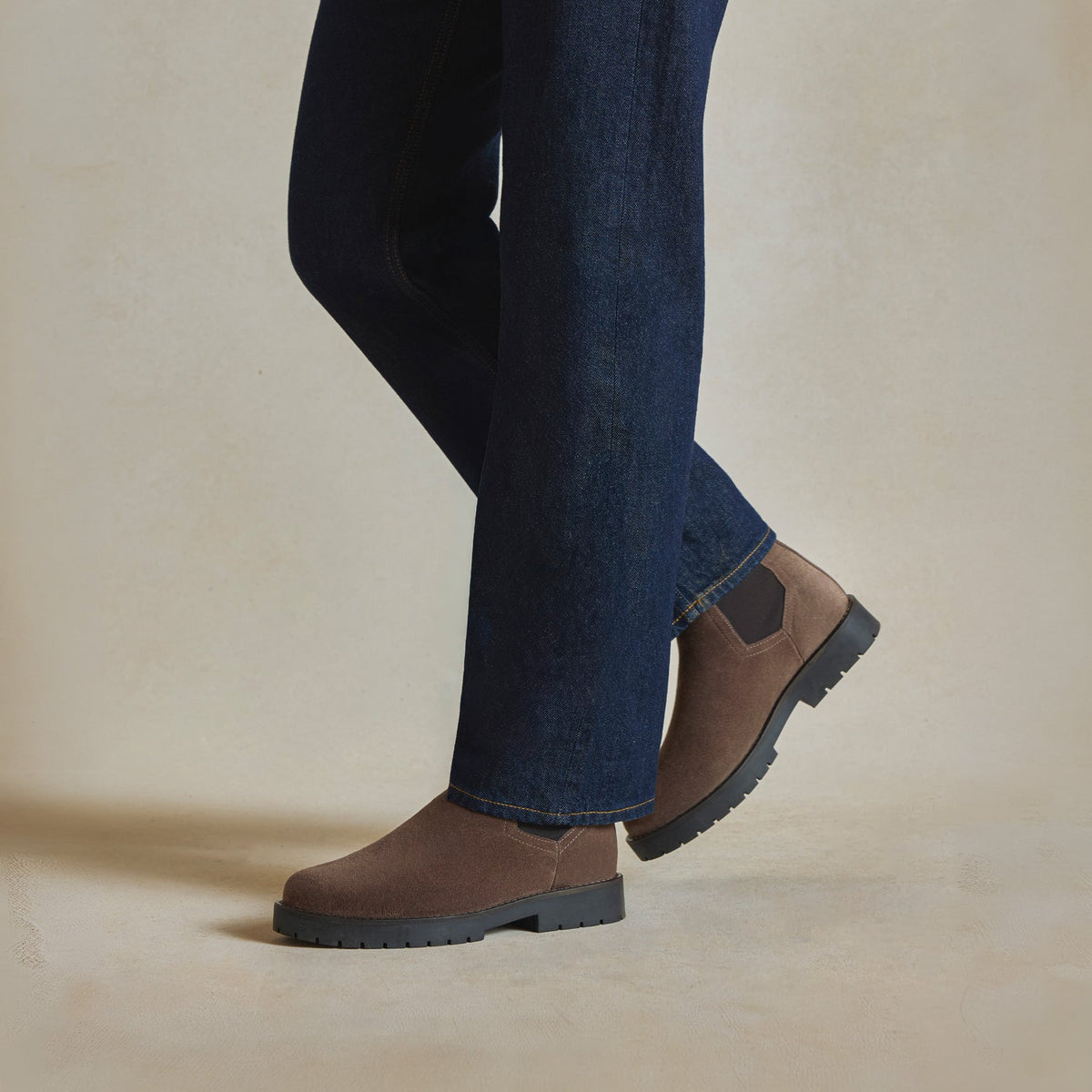 Sheepskin Boudica Ankle Boots in Deep Taupe Suede