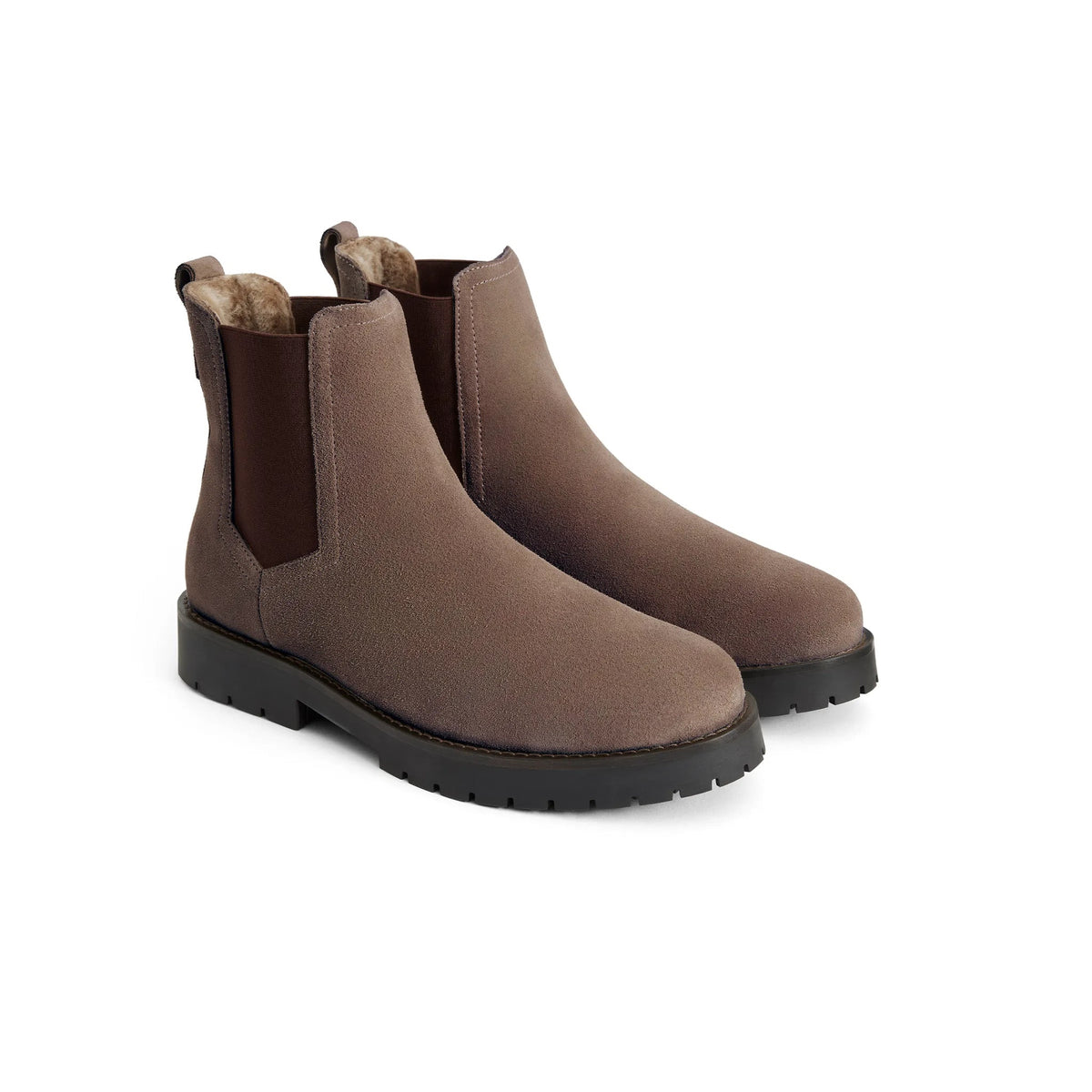 Sheepskin Boudica Ankle Boots in Deep Taupe Suede