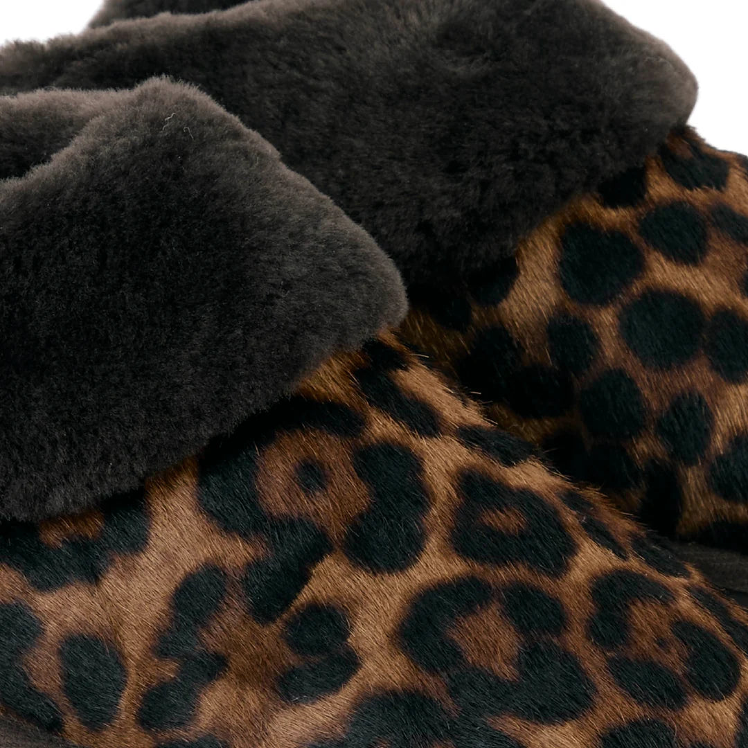 Glencoe Leopard Haircalf Mule Slipper