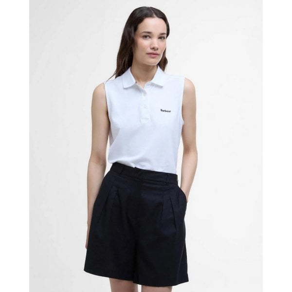 Bowford Sleeveless Polo Top in White