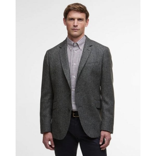 Firth Moons Blazer in Grey Herrringbone