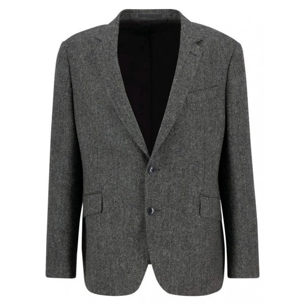 Firth Moons Blazer in Grey Herrringbone