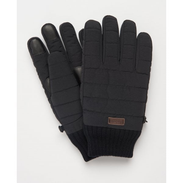 Mens Banff Quilted Gloves in Black
