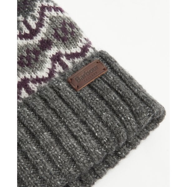 Mens Case Fairisle Beanie in Black Slate Tartan