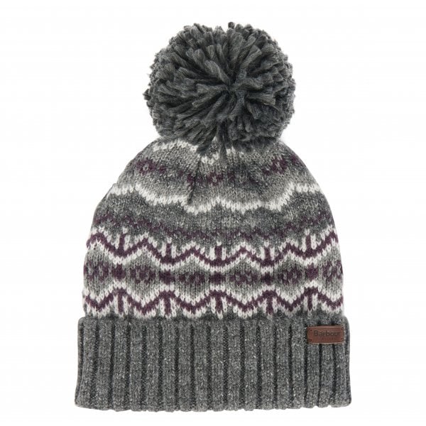 Mens Case Fairisle Beanie in Black Slate Tartan