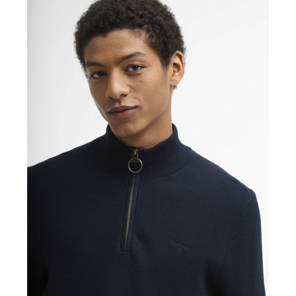 Mens Honeycomb Half Zip in Navy